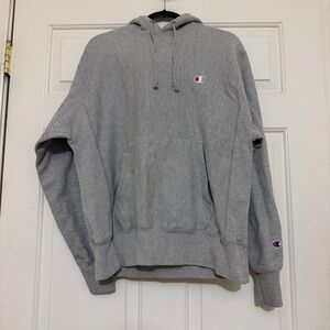 Champion Y2K Reverse Weave Hoodie Hooded Sweatshirt Light Gray Mens Size Medium